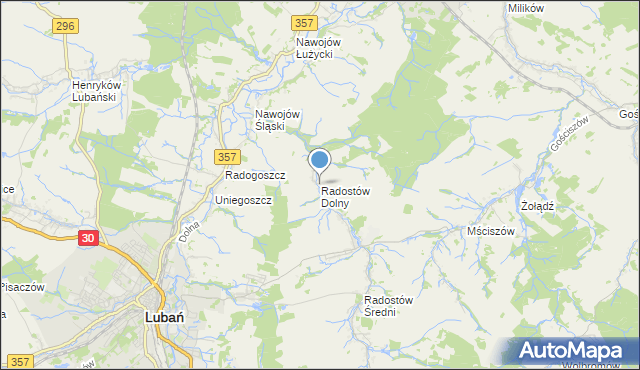 mapa Radostów Dolny, Radostów Dolny na mapie Targeo